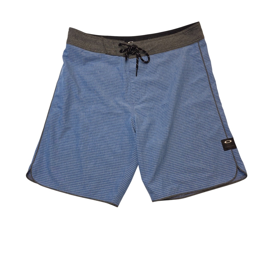 Oakley Blue Striped Swim Trunks‎ Mens Size 33 Slim Fit Board Shorts